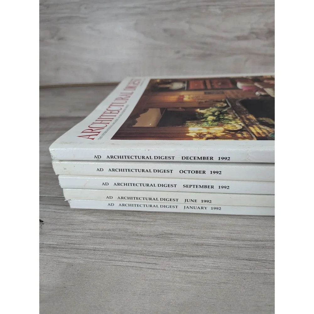 ARCHITECTURAL DIGEST MAGAZINE Year 1992 90s LOT OF 5